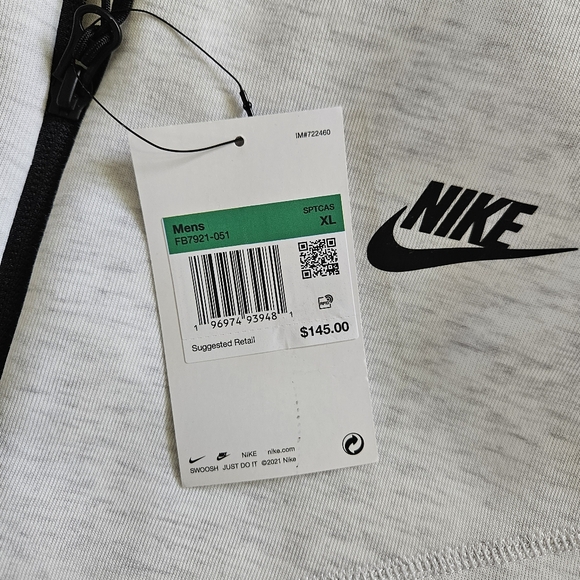 Nike Tech Fleece Hoodie Full-Zip Windrunner Birch FB7921 051 Men's Size XLarge - Picture 8 of 8